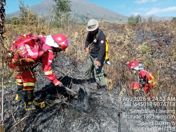 Api Karhutla di Resor Sembalun TN Gunung Rinjani Berhasil Dikendalikan, Kemenhut Lanjutkan Mopping Up